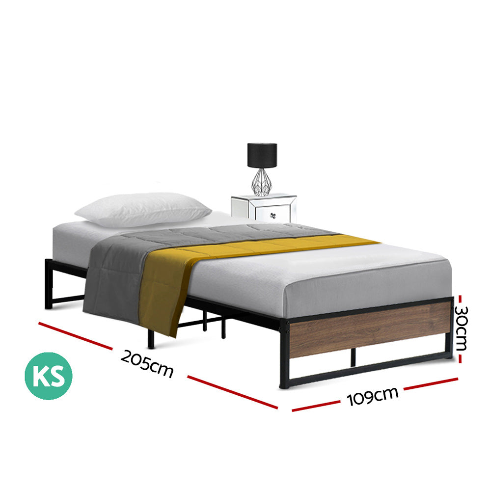 NNEDSZ Artiss Bed Frame Metal Bed Frame Bed Base OSLO - King Single-1