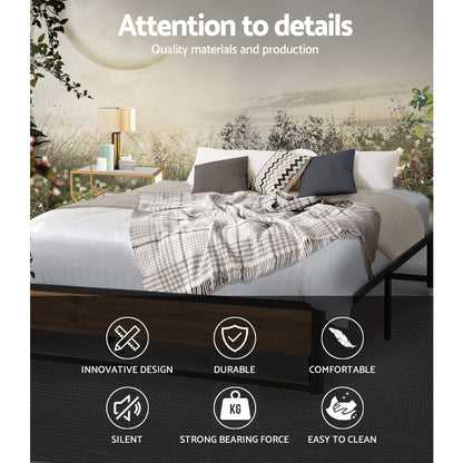 NNEDSZ Artiss Bed Frame Metal Bed Frame Bed Base OSLO - Queen-3