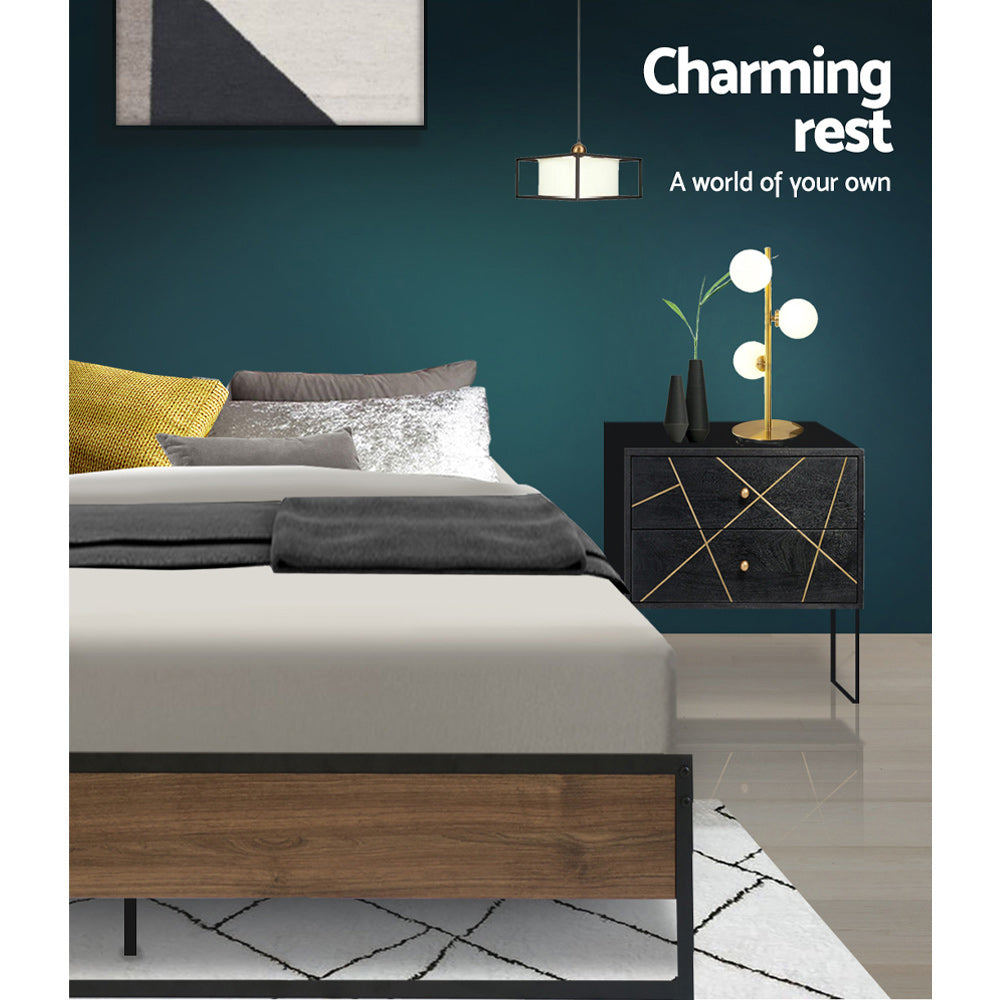 NNEDSZ Artiss Bed Frame Metal Bed Frame Bed Base OSLO - Queen-4