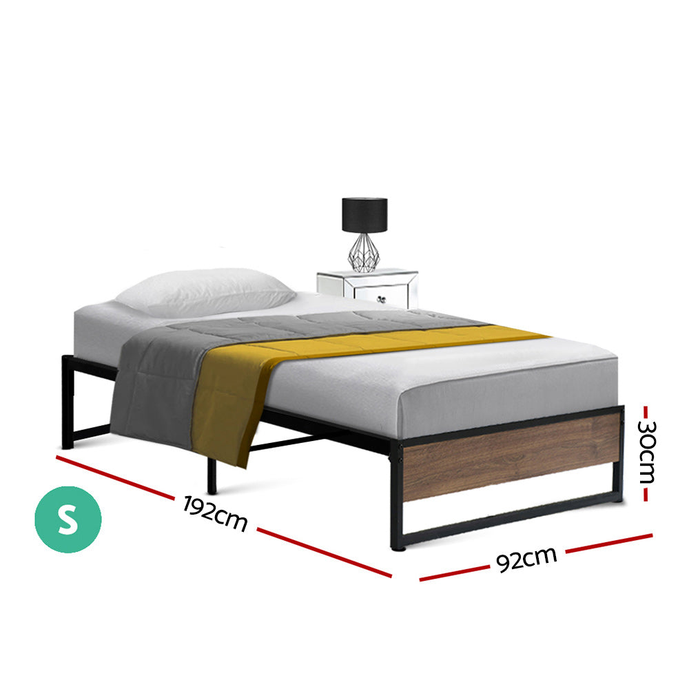NNEDSZ Artiss Bed Frame Metal Bed Frame Bed Base OSLO - Single-1