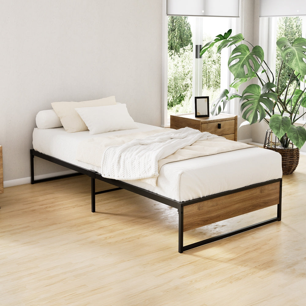 NNEDSZ Artiss Bed Frame Metal Bed Frame Bed Base OSLO - Single-0