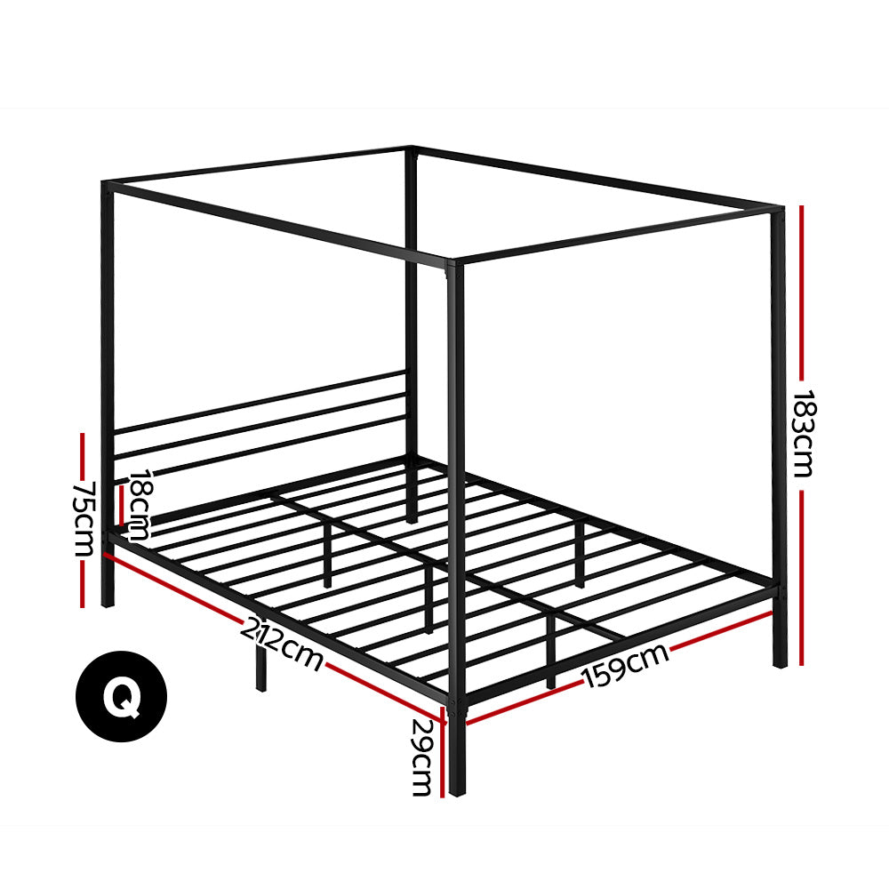 NNEDSZ Artiss Bed Frame Queen Size Metal Bed Frame POCHY-1