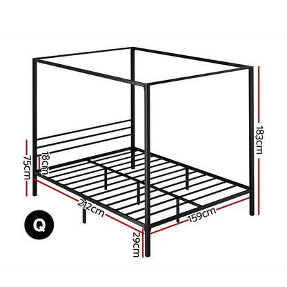 NNEDSZ Artiss Bed Frame Queen Size Metal Bed Frame POCHY-1
