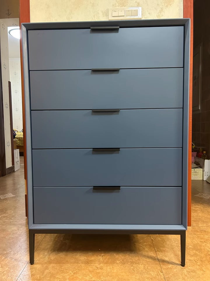 NNETB Modern 5-Drawer Solid Wood Chest Cabinet-3
