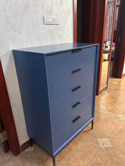 NNETB Modern 5-Drawer Solid Wood Chest Cabinet-4