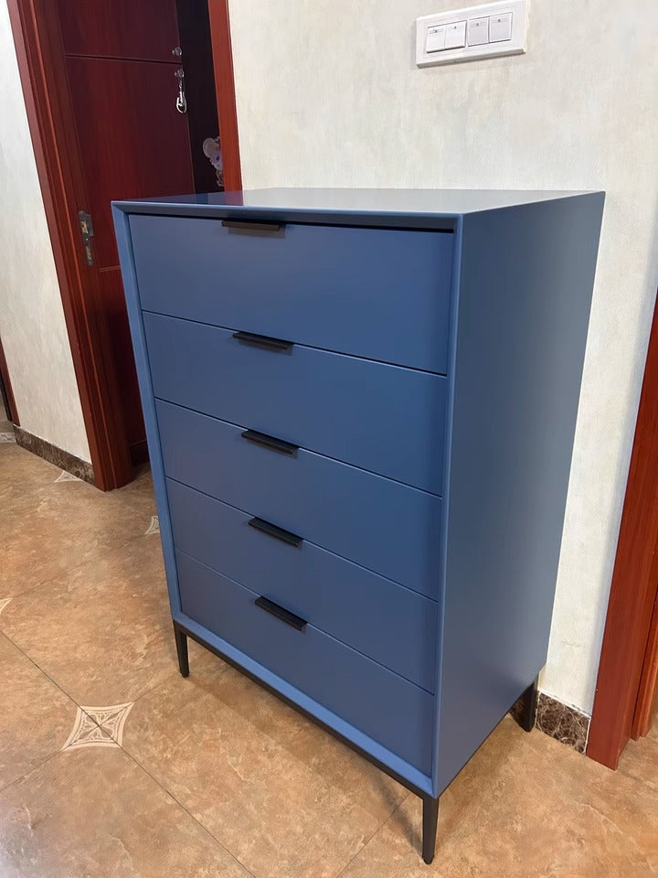 NNETB Modern 5-Drawer Solid Wood Chest Cabinet-1