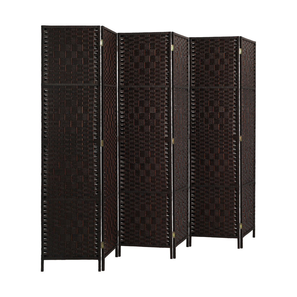 NNEED 6 Panel Room Divider Privacy Screen Brown-0