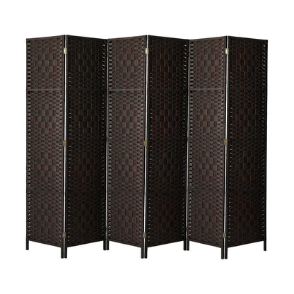 NNEED 6 Panel Room Divider Privacy Screen Brown-2