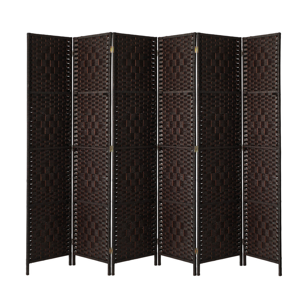 NNEED 6 Panel Room Divider Privacy Screen Brown-4