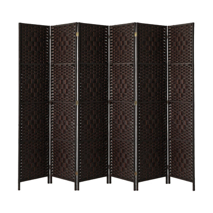 NNEED 6 Panel Room Divider Privacy Screen Brown-4