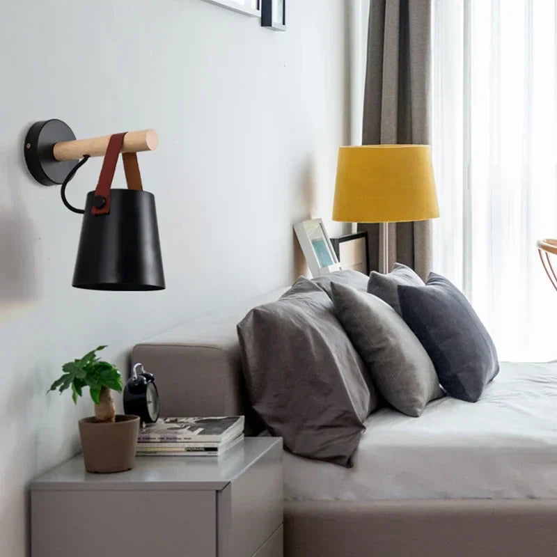 NNEOBA Nordic Modern Wooden Wall Lamp-3