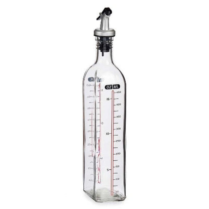 Aceitera Vivalto 500 ml – Cristal Transparente con Tapa de Silicona y Polipropileno (Pack de 12 Unidades)