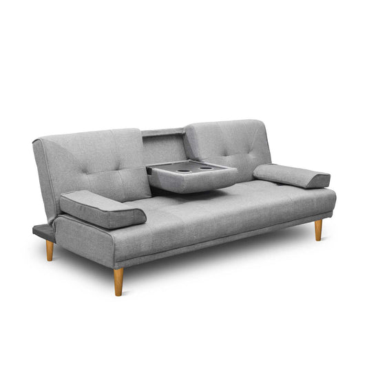 NNEDSZ 3 Seater Fabric Sofa Bed - Grey-0