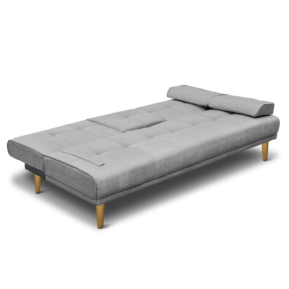 NNEDSZ 3 Seater Fabric Sofa Bed - Grey-2