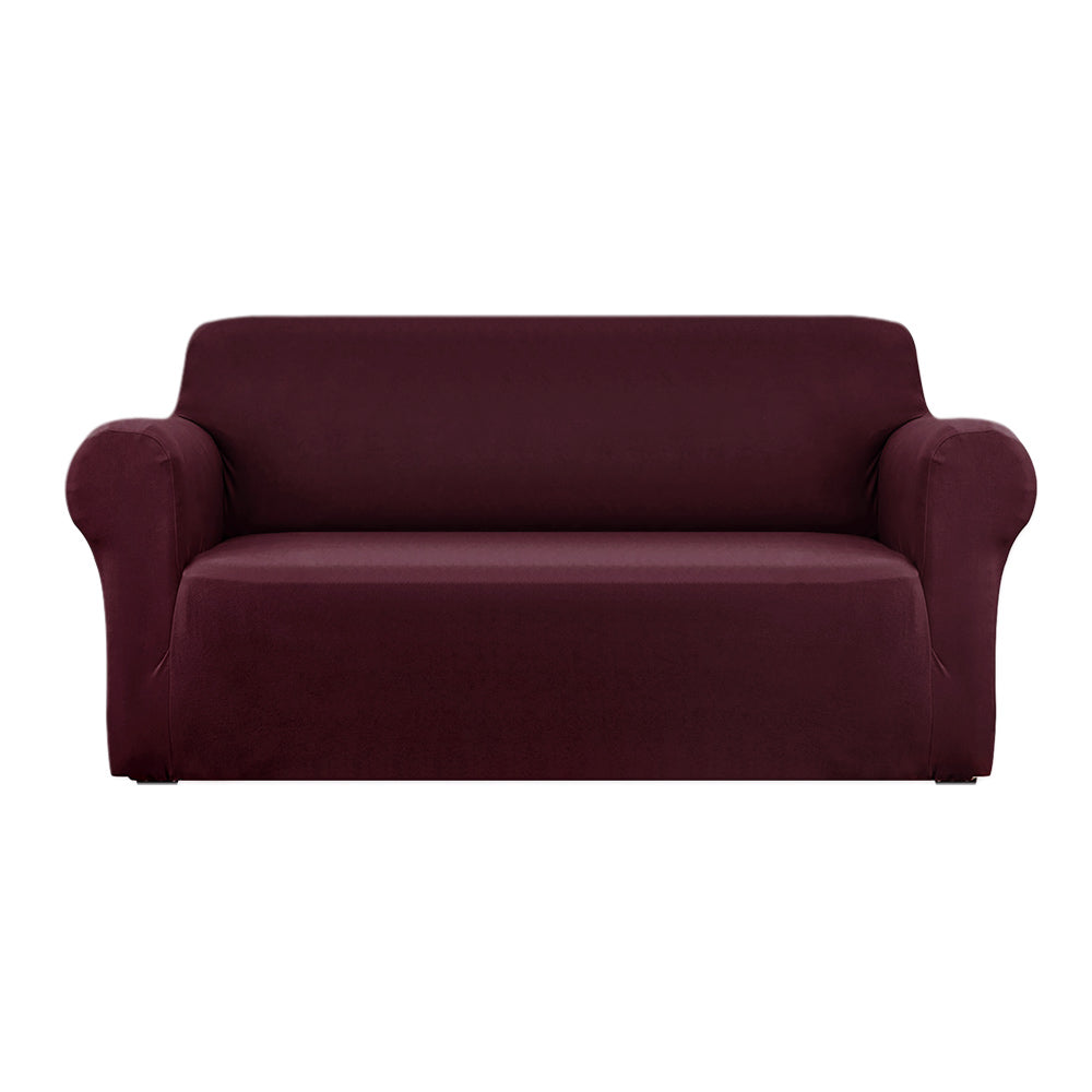 NNEDSZ Sofa Cover Elastic Stretchable Couch Covers Burgundy 3 Seater-0