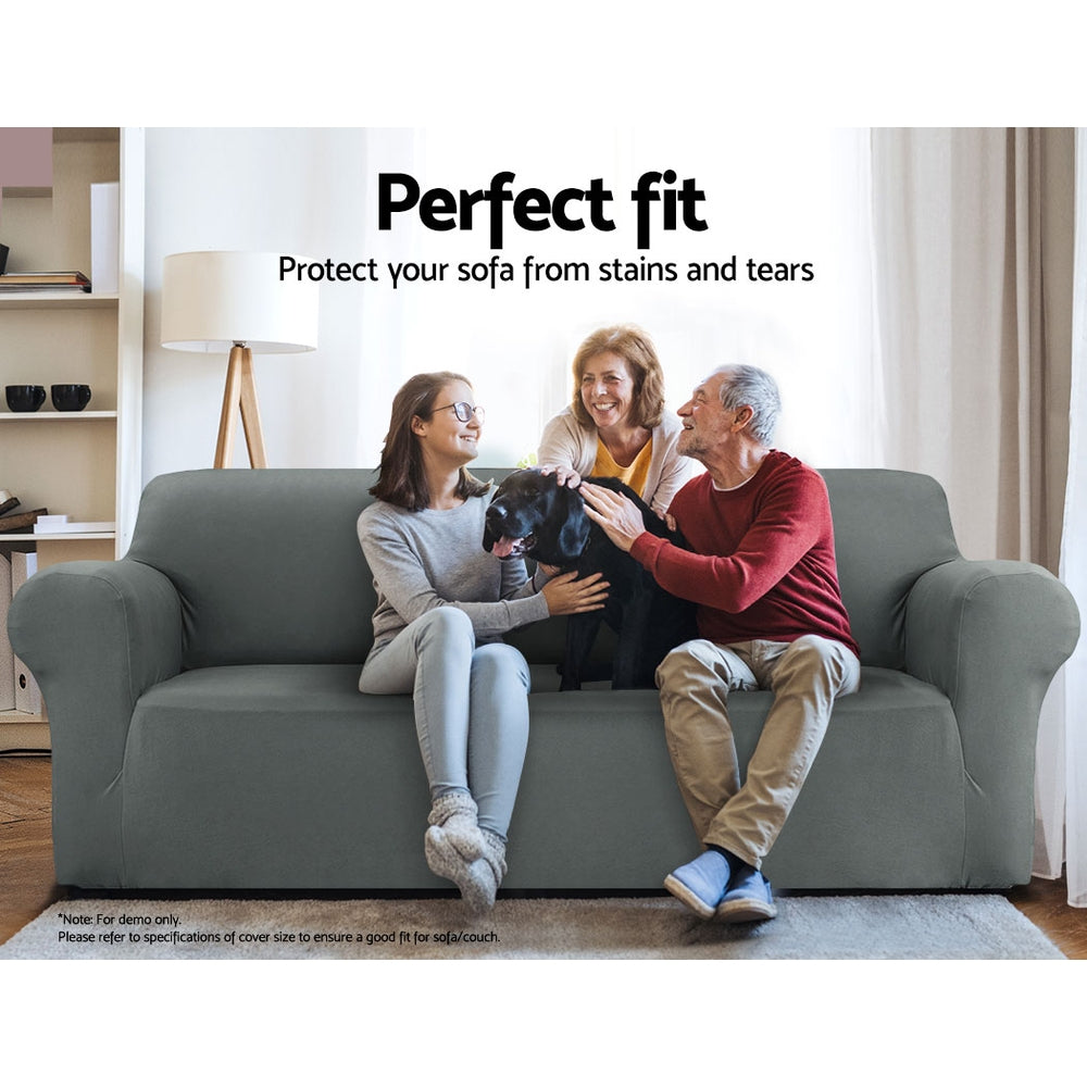 NNEDSZ Sofa Cover Elastic Stretchable Couch Covers Grey 4 Seater-1