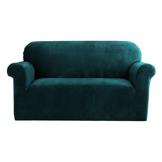 NNEDSZ Velvet Sofa Cover Plush Couch Cover Lounge Slipcover 2 Seater Agate Green-0