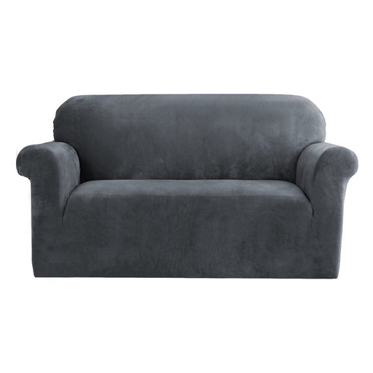 NNEDSZ Artiss Sofa Cover Couch Covers 2 Seater Velvet Grey-0