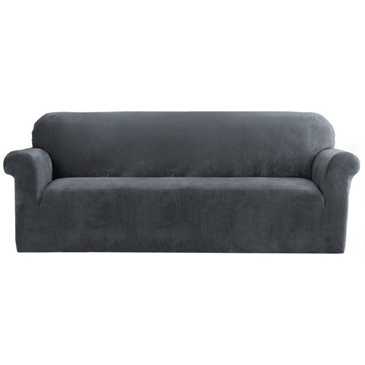 NNEDSZ Artiss Sofa Cover Couch Covers 4 Seater Velvet Grey-0