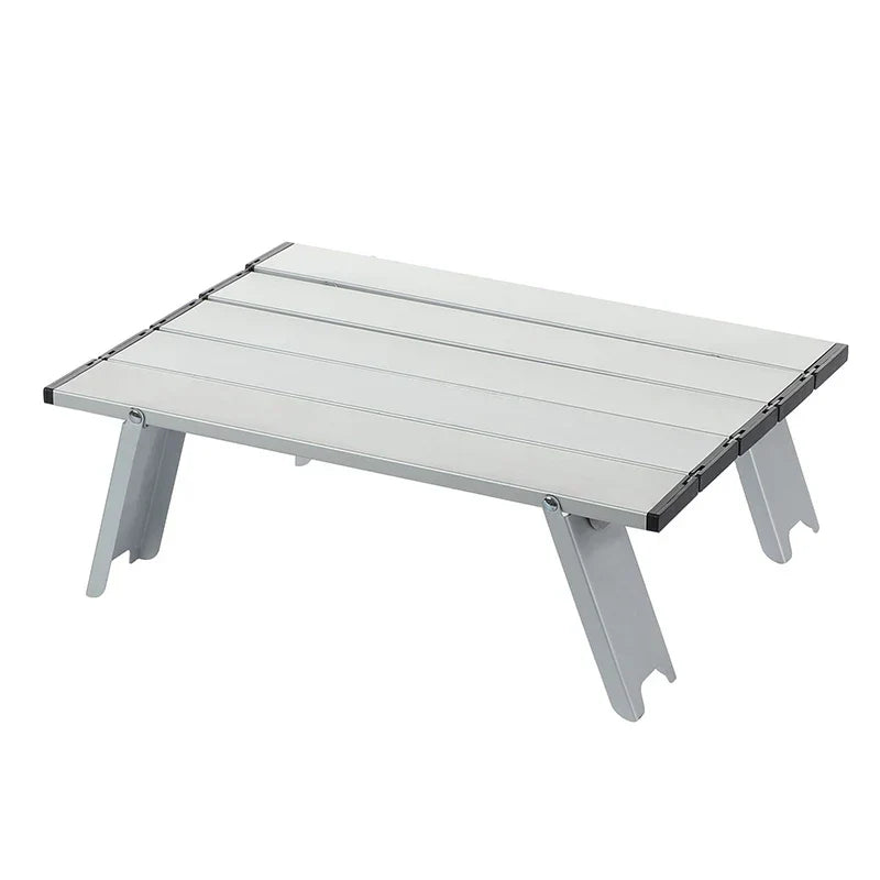 Aluminum Alloy Mini Camping Table Foldable Silver-0