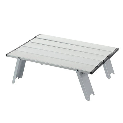 Aluminum Alloy Mini Camping Table Foldable Silver-0