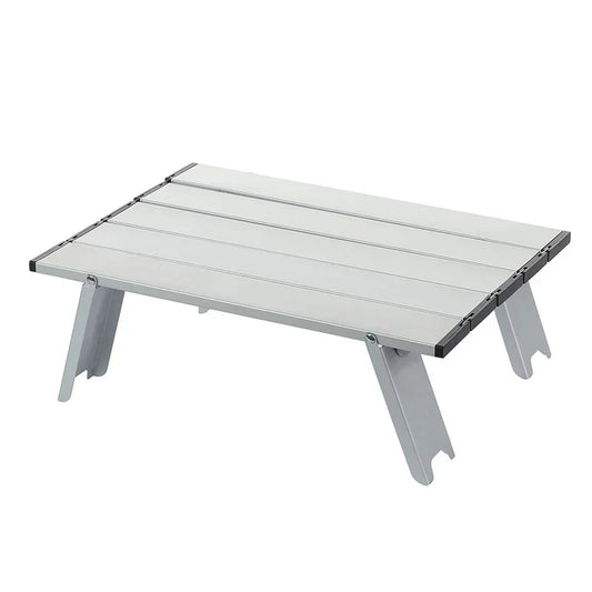 Aluminum Alloy Mini Camping Table Foldable Silver-0