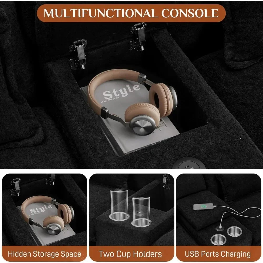 Sofá Modular en U “Cloud” de 124" en Chenilla Suave – Comodidad Absoluta y Diseño Contemporáneo