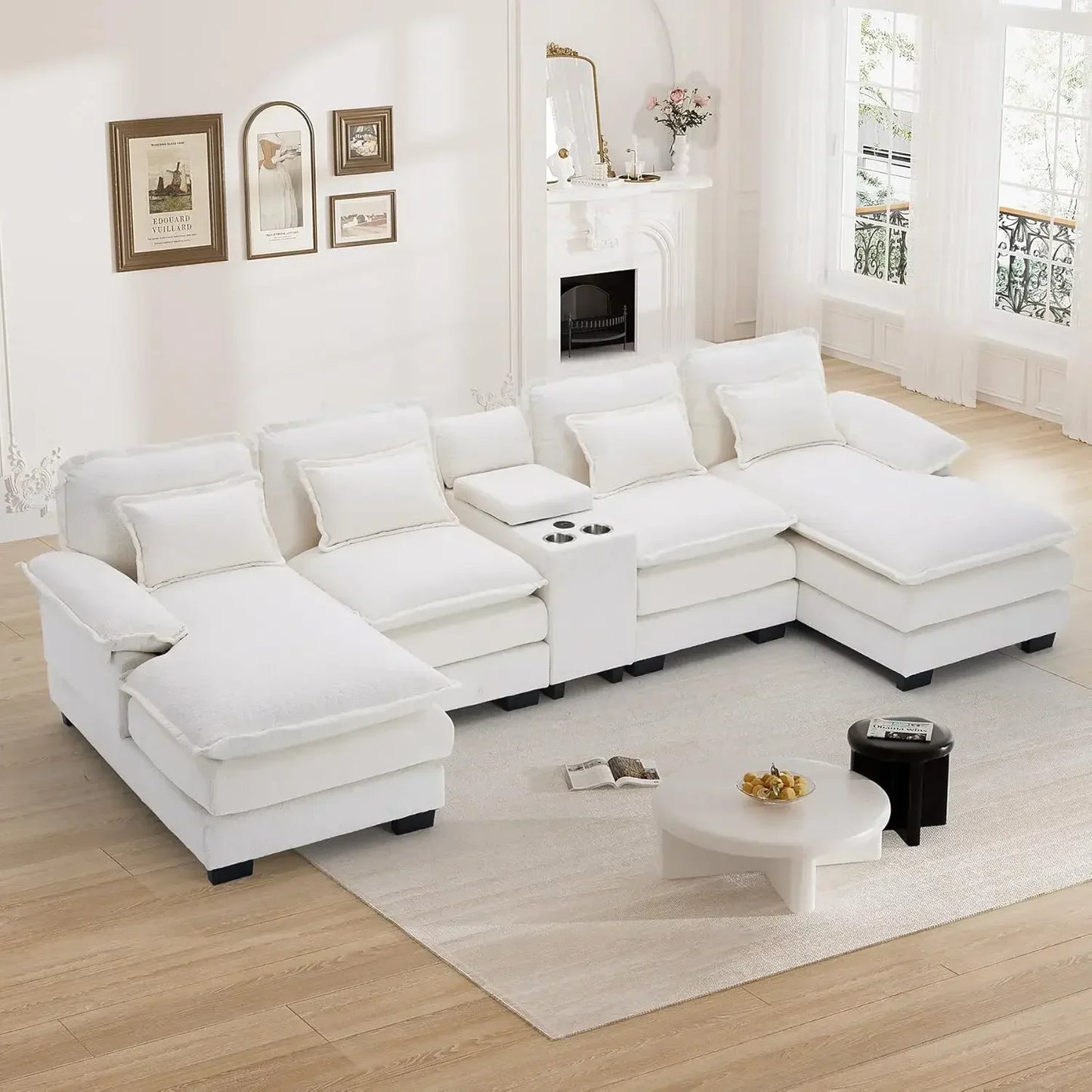 Sofá Modular en U “Cloud” de 124" en Chenilla Suave – Comodidad Absoluta y Diseño Contemporáneo