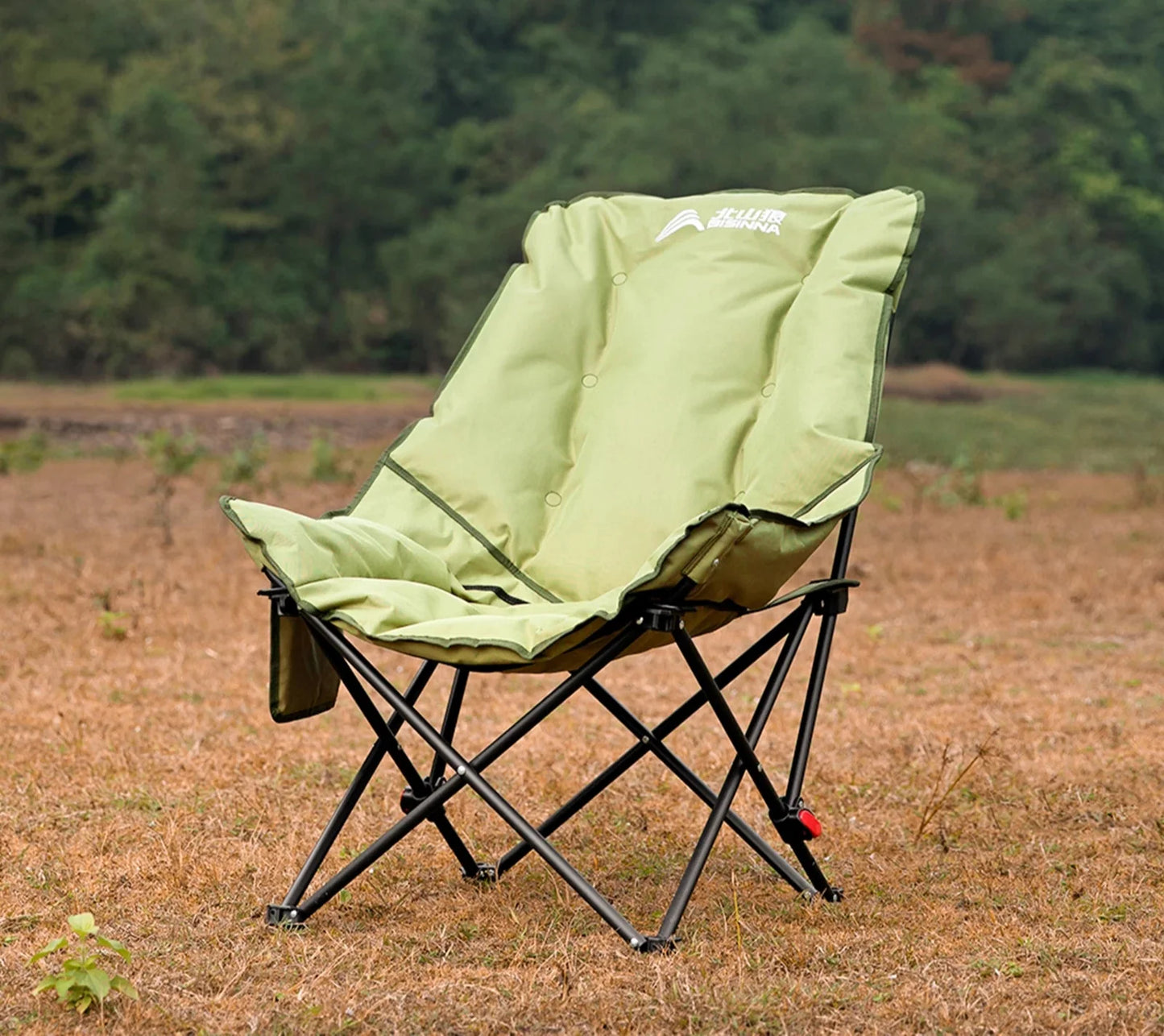 NNEOBA High-Back Moon Chair with Hollow Cotton Padding Green-2
