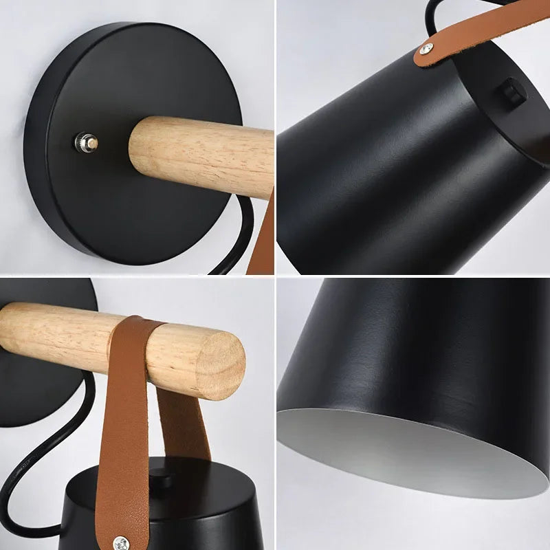 NNEOBA Nordic Modern Wooden Wall Lamp-4