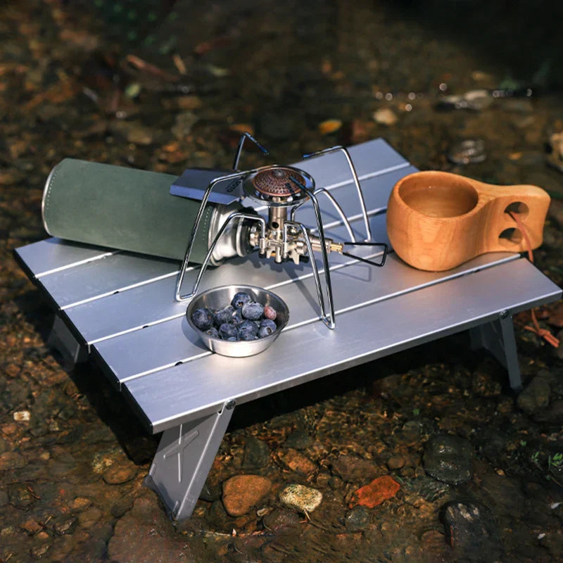 Aluminum Alloy Mini Camping Table Foldable Silver-1