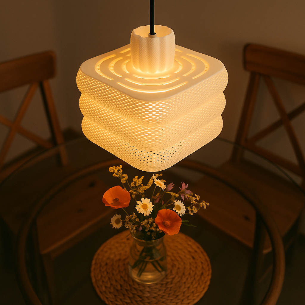 Silk Lantern – Lámpara Colgante 3D de Diseño Moderno