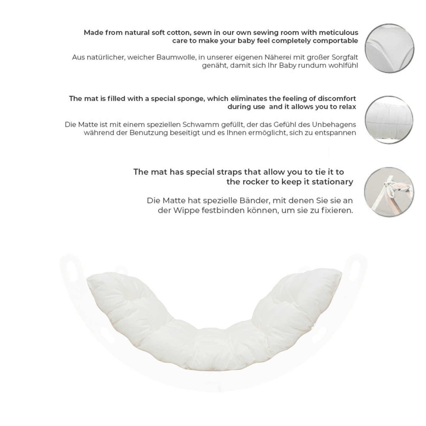 MAMOI® Coussin pour Triangle d'escalade balançoire, Coussin pour Triangle intérieur, Escalade enfant, Balancoire bebe, Espalier enfant-3