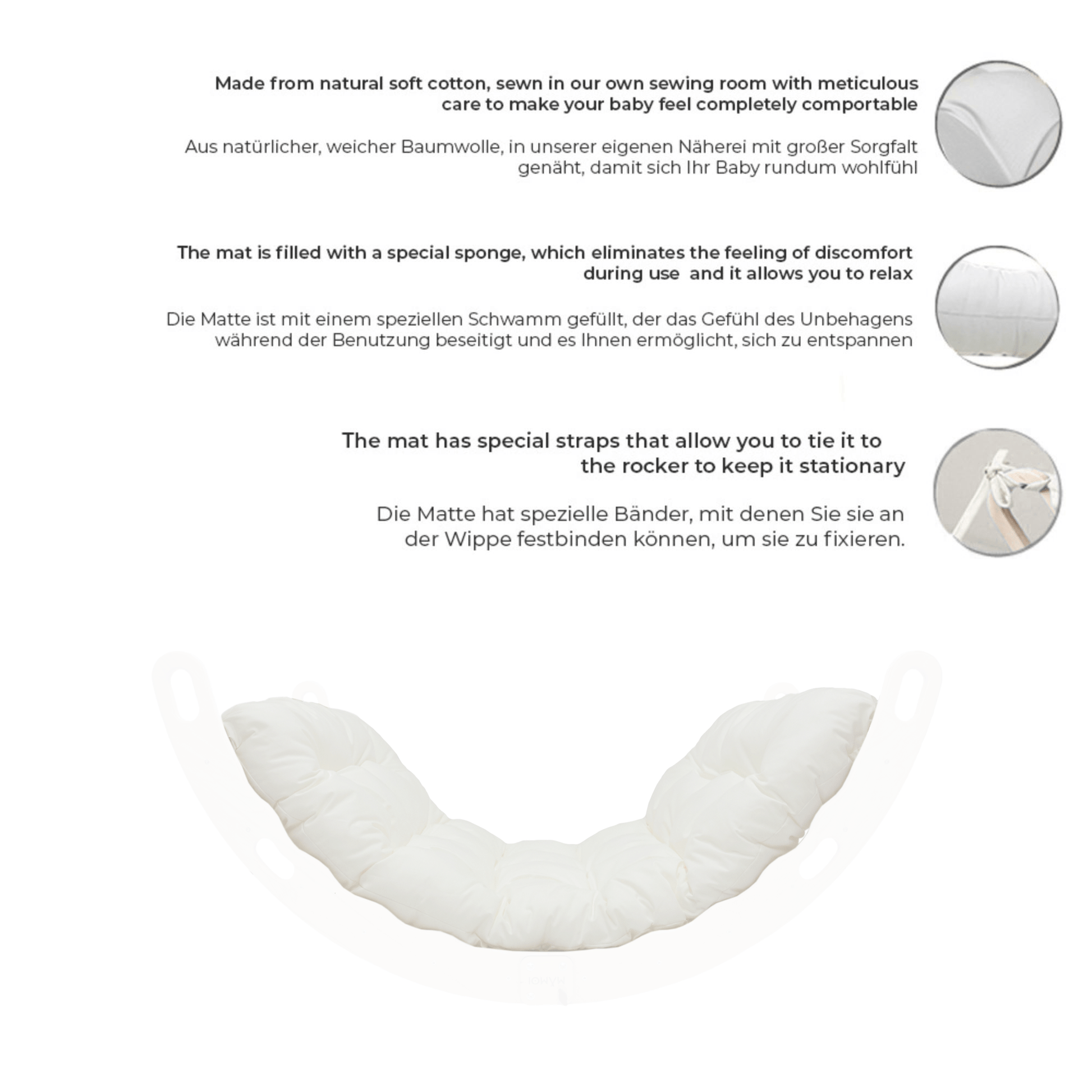 MAMOI® Coussin pour Triangle d'escalade balançoire, Coussin pour Triangle intérieur, Escalade enfant, Balancoire bebe, Espalier enfant-3