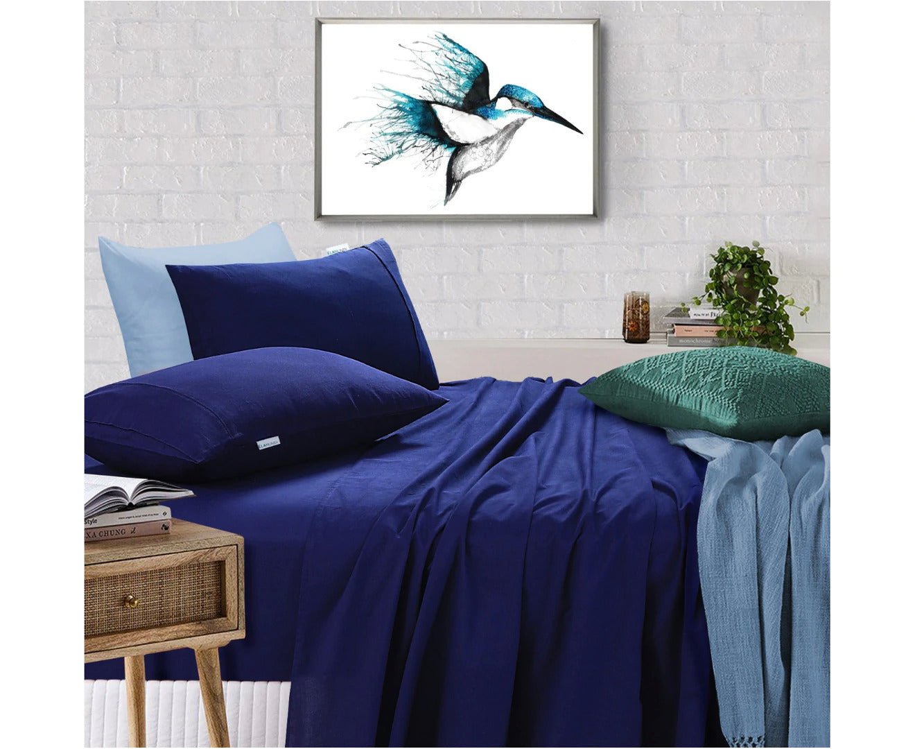 Sábanas Individual NNEDSZ Elan Linen 100% Algodón Egipcio 500TC