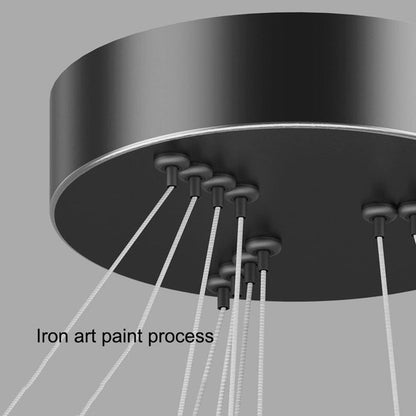 NNEDSZ Gold 3 Rings Minimalist LED Pendant Light Adjustable Circular Chandelier-3