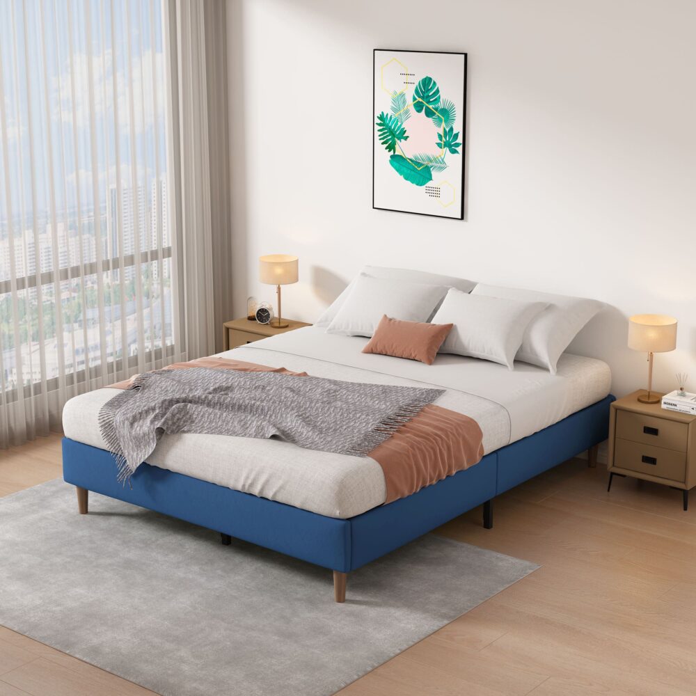 NNEDSZ Velvet Blue Bed Frame – Double-4