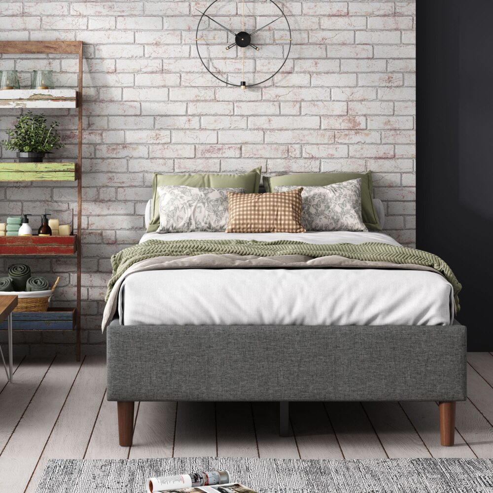 NNEDSZ Bed Frame Mattress Foundation (Dark Grey) – Queen-2