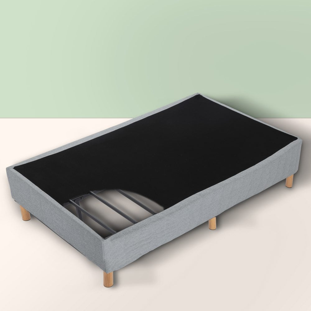 NNEDSZ Metal Bedframe Mattress Foundation (Light Grey) – Double-3