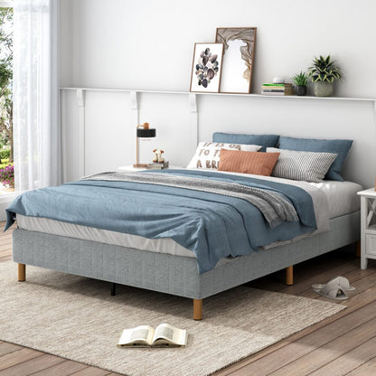 NNEDSZ Metal Bedframe Mattress Foundation (Light Grey) – Double-1