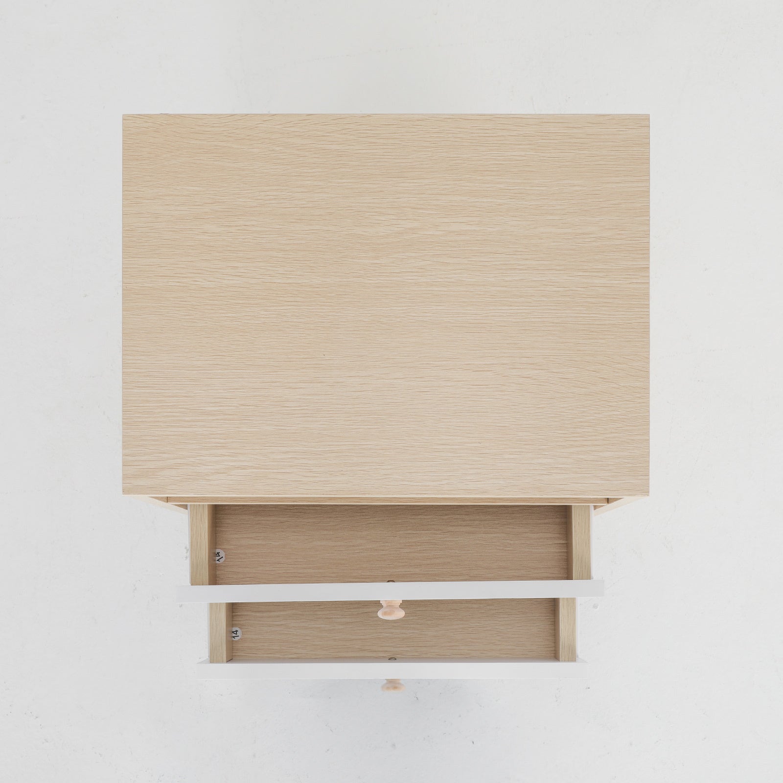 NNEDSZ 2X Bedside Table Side Storage Cabinet Nightstand Bedroom 2 Drawer ANYA OAK-3