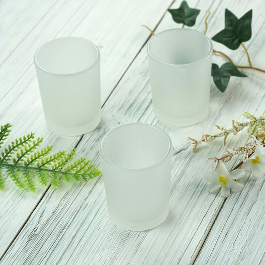 NNEDSZ 20 Pack Frosted White Glass Votive Candle Holders for Candle Making Kit Tealight Candles Cup Home Decoration-0