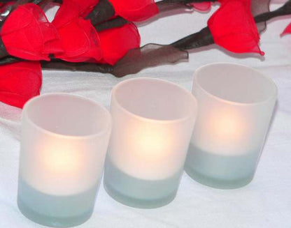NNEDSZ 40 Pack Frosted White Glass Votive Candle Holders for Candle Making Kit Tealight Candles Cup Home Decoration-4