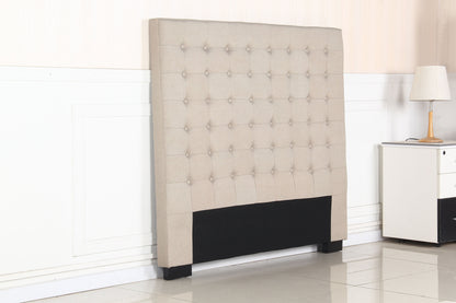 NNEDSZ Bed Head Double Beige Headboard Upholstery Fabric Tufted Buttons-2
