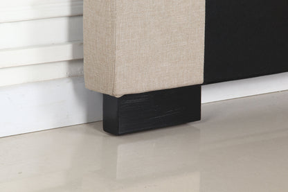 NNEDSZ Bed Head Double Beige Headboard Upholstery Fabric Tufted Buttons-4