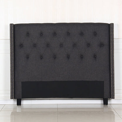 NNEDSZ Head Queen Charcoal Headboard Upholstery Fabric Studded Buttons-0
