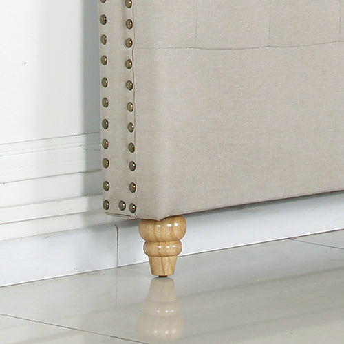 NNEDSZ Bed Head Double Size French Provincial Headboard Upholsterd Fabric Beige-4