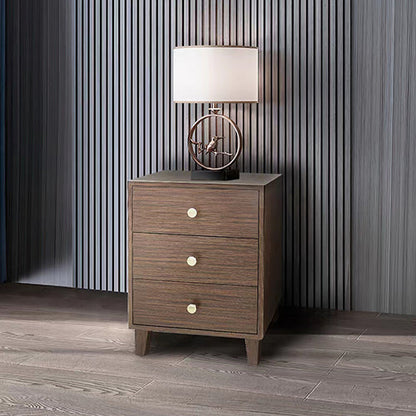 NNEDSZ Bedside Table MDF 3 Drawers Side Table Night Stand Storage in Brown Colour-0