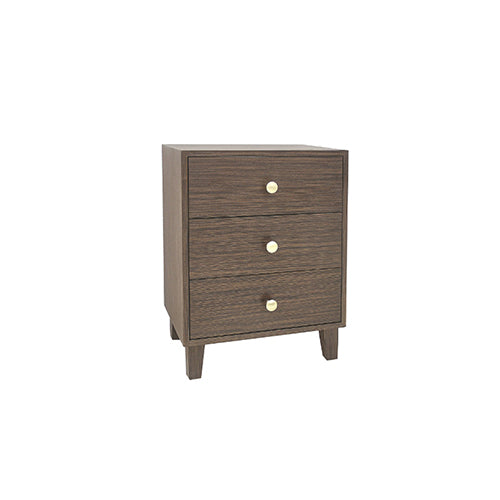 NNEDSZ Bedside Table MDF 3 Drawers Side Table Night Stand Storage in Brown Colour-1