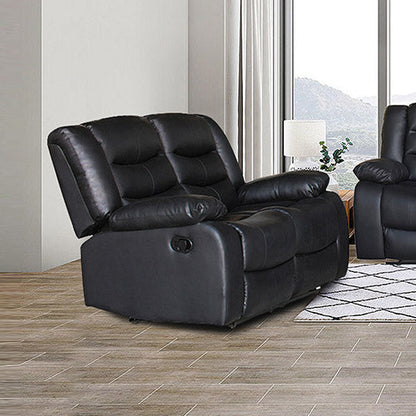 NNEDSZ Seater Recliner Sofa In Faux Leather Lounge Couch in Black-3